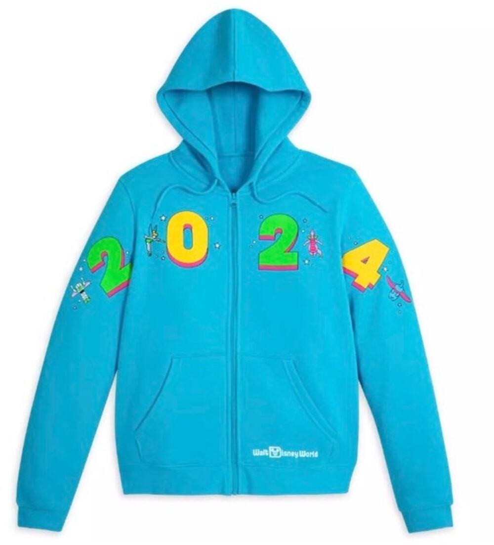 Disney Parks 2024 Walt Disney World Zip Up Hoodie Sweater Large Tinker Bell Buzz
